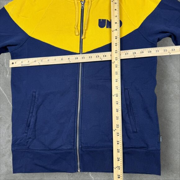 Navy and Yellow Undefeated UNDFTD Spell out Zip-up Hoodie Sweatshirt - Medium - Picture 4 of 8